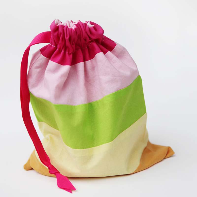 Striped fabric gift bags