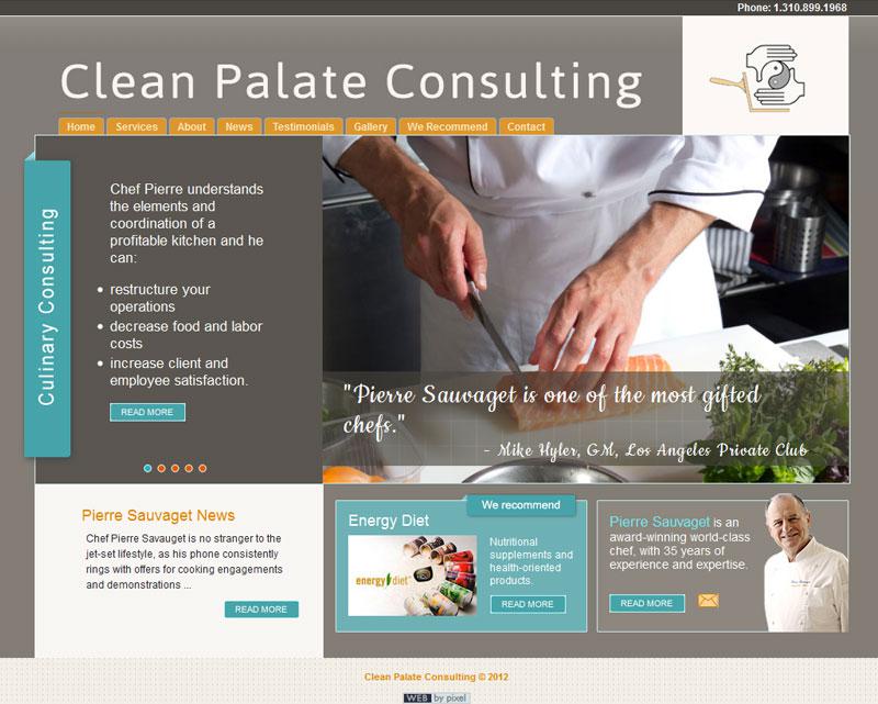 Clean Palate Consulting website